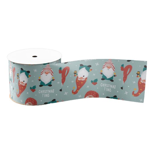 Snowy Christmas Aesthetic Pattern- Winter Design Grosgrain Lint (Spoel)