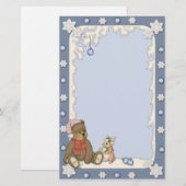 Snowy Christmas Beer & Bunny Briefpapier (Voorkant / Achterkant)