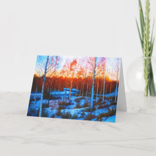 Snowy Christmas Card Feestdagen Kaart