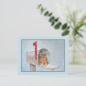 Snowy Christmas Cat Briefkaart (Staand voorkant)