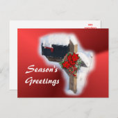 Snowy Christmas Mailbox - personaliseren Feestdagenkaart (Voorkant / Achterkant)