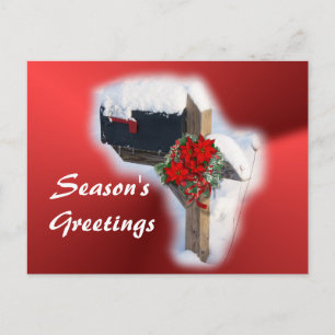 Snowy Christmas Mailbox - personaliseren Feestdagenkaart