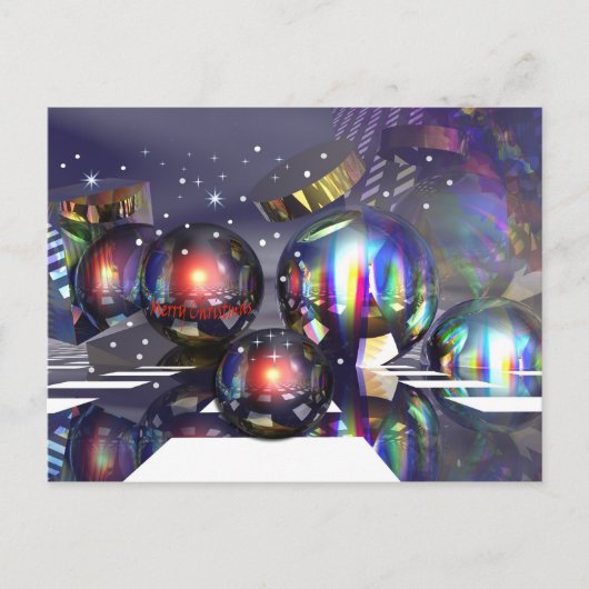 Snowy Christmas Night kaart (Voorkant)