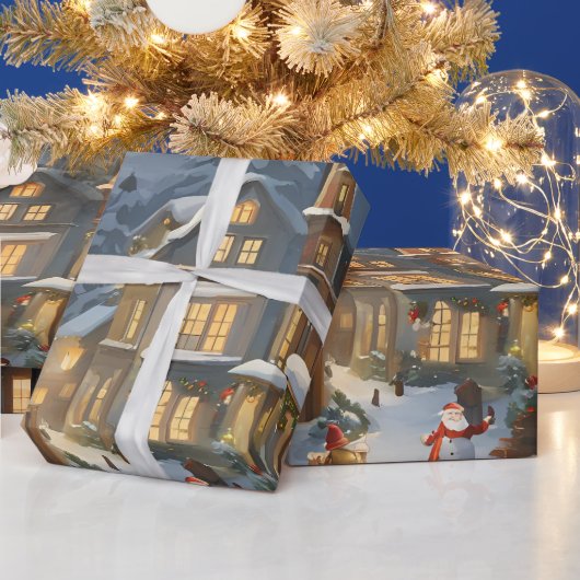 Snowy Christmas Town Cadeaupapier (Feestdagen)