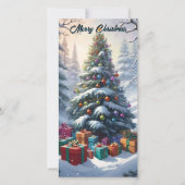 Snowy Christmas Tree Bladwijzer Holiday Kaart (Voorkant)