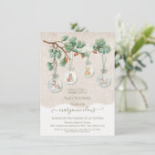 Snowy Christmas Tree Branch Ornament Baby shower Kaart (Staand voorkant)