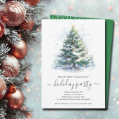Snowy Christmas Tree Party Kaart