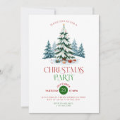 Snowy Christmas Tree Typography Kerstfeest Kaart (Voorkant)