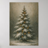 Snowy Christmas Tree  | Winter Home Decor Poster (Devant)