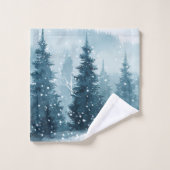 Snowy Christmas Trees  Bad Handdoek (Wasdoekje)