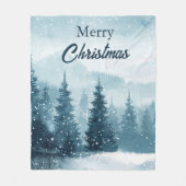 Snowy Christmas Trees  Fleece Deken (Voorkant)