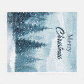 Snowy Christmas Trees  Fleece Deken (Voorkant (Horizontaal))