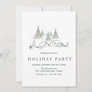 Snowy Christmas Village Party Kaart