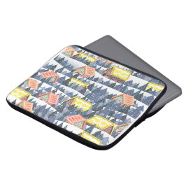Snowy Christmas Village Pattern Laptop Sleeve