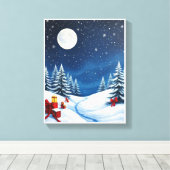 Snowy Christmas Winter Wonderland  Canvas Afdruk (Insitu (Houten vloer))