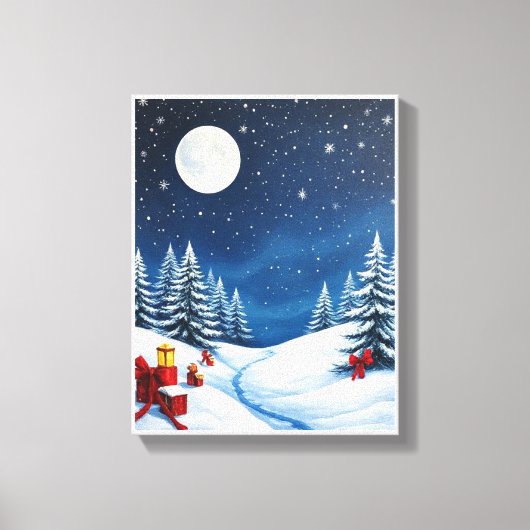 Snowy Christmas Winter Wonderland  Canvas Afdruk (Voorkant)