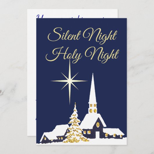 Snowy Church Noël Party Invitation (Devant / Derrière)