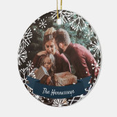 Snowy Circle | Persoonlijke foto Keramisch Ornament (Links)