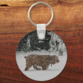 Snowy Cocker Spaniel Sleutelhanger (Voorkant)