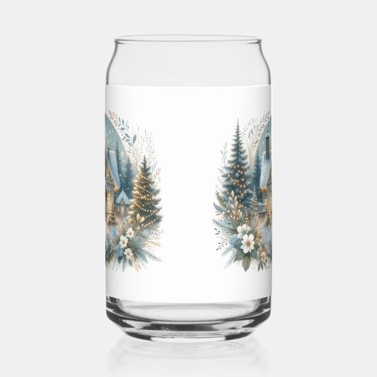 Snowy Cottage Glow Scene (Gauche)