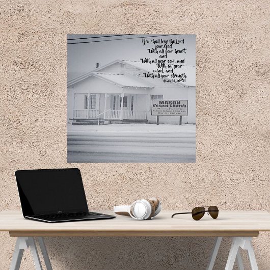 Snowy Country Church Scripture Poster Perfect Poster