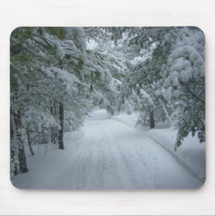 Snowy Country Lane Mousepad Muismat