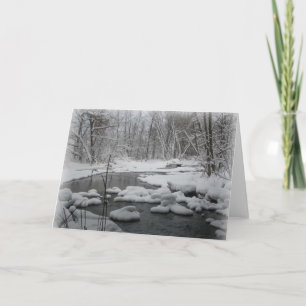 Snowy Creek in Big Willow-notiecards Kaart