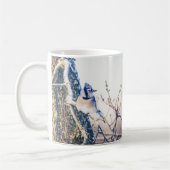 Snowy Day Blue Jay Bird Natuur Coffee Mok (Links)