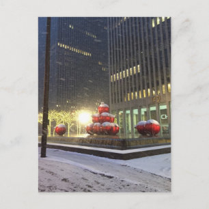 Snowy Day New York City 6th Avenue kerstdecor Feestdagenkaart