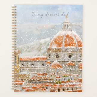 Snowy day of Italy Florence Cathedral Duomo Planner