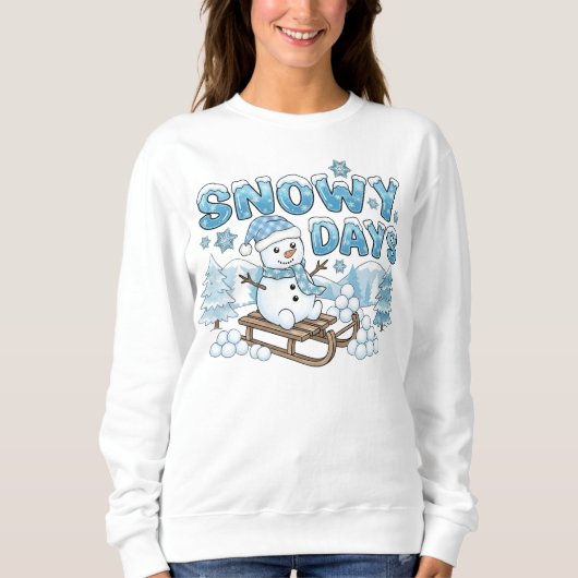 Snowy Day Snowman Sweatshirt (Voorkant)