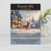Snowy Deer Invitation annuelle de fête de vacances (Debout devant)