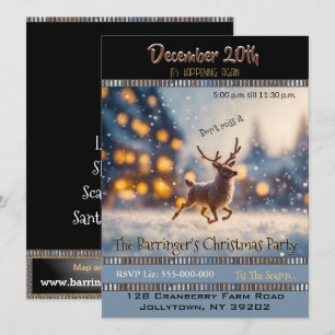 Snowy Deer Invitation annuelle de fête de vacances
