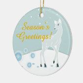 Snowy Deer Keramisch Ornament (Links)