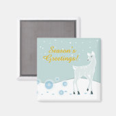 Snowy Deer Magneet (Voorkant / Achterkant)