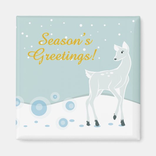 Snowy Deer Magneet (Voorkant)