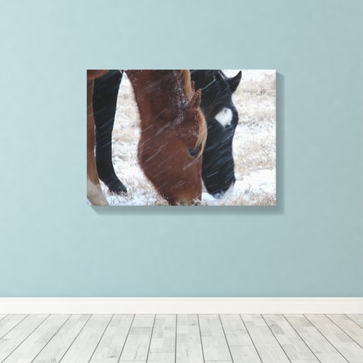 Snowy Eats Canvas Afdruk (Insitu (Houten vloer))