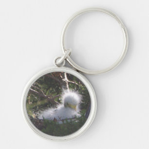 Snowy Egret Baby Bird Sleutelhanger