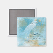 Snowy Egret Coastal Vacation House Magnet Magneet (Voorkant / Achterkant)