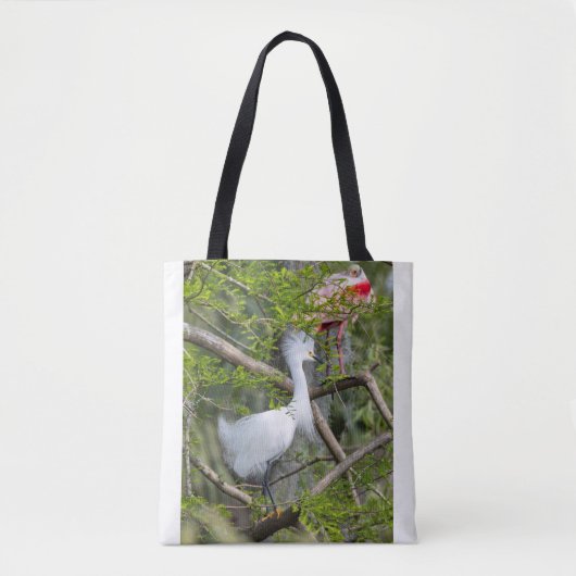 Snowy Egret en Roseate Spoonbill Canvas tas 2 (Voorkant)