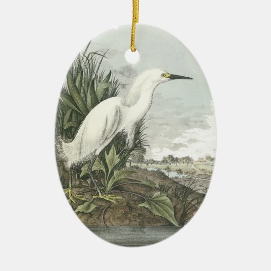 Snowy Egret, John Audubon Keramisch Ornament (Voorkant)