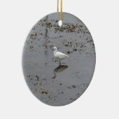 Snowy Egret Keramisch Ornament (Rechts)
