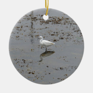 Snowy Egret Keramisch Ornament