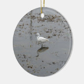 Snowy Egret Keramisch Ornament (Links)