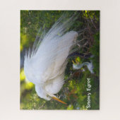 Snowy Egret met Baby Puzzel Legpuzzel (Verticaal)