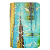 snowy egret print badmat (Voorkant Verticaal)