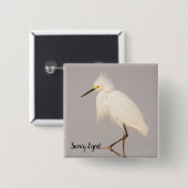 Snowy Egret Walking Button (Voorkant /achterkant)