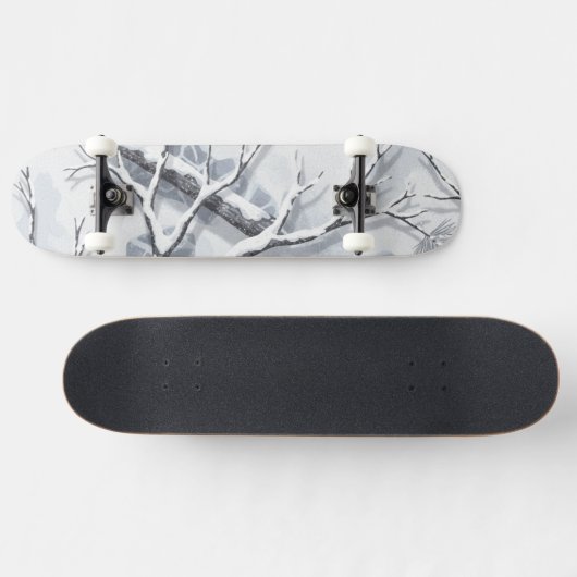 Snowy Environments Camouflage  Skateboard (Horizontaal)