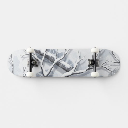 Snowy Environments Camouflage  Skateboard (Horizontaal)