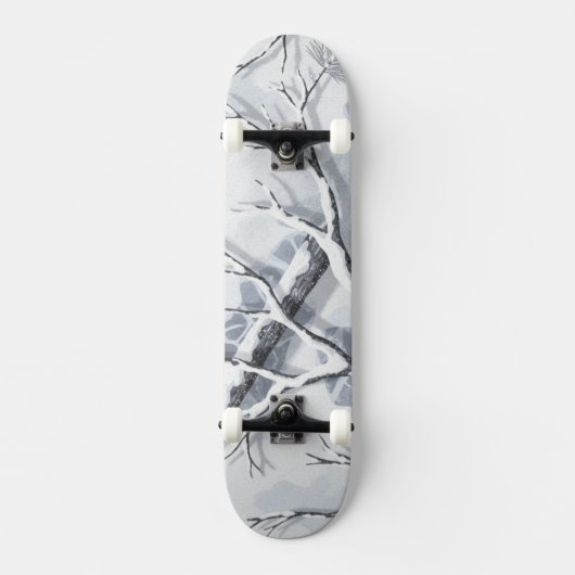 Snowy Environments Camouflage  Skateboard (Voorkant)
